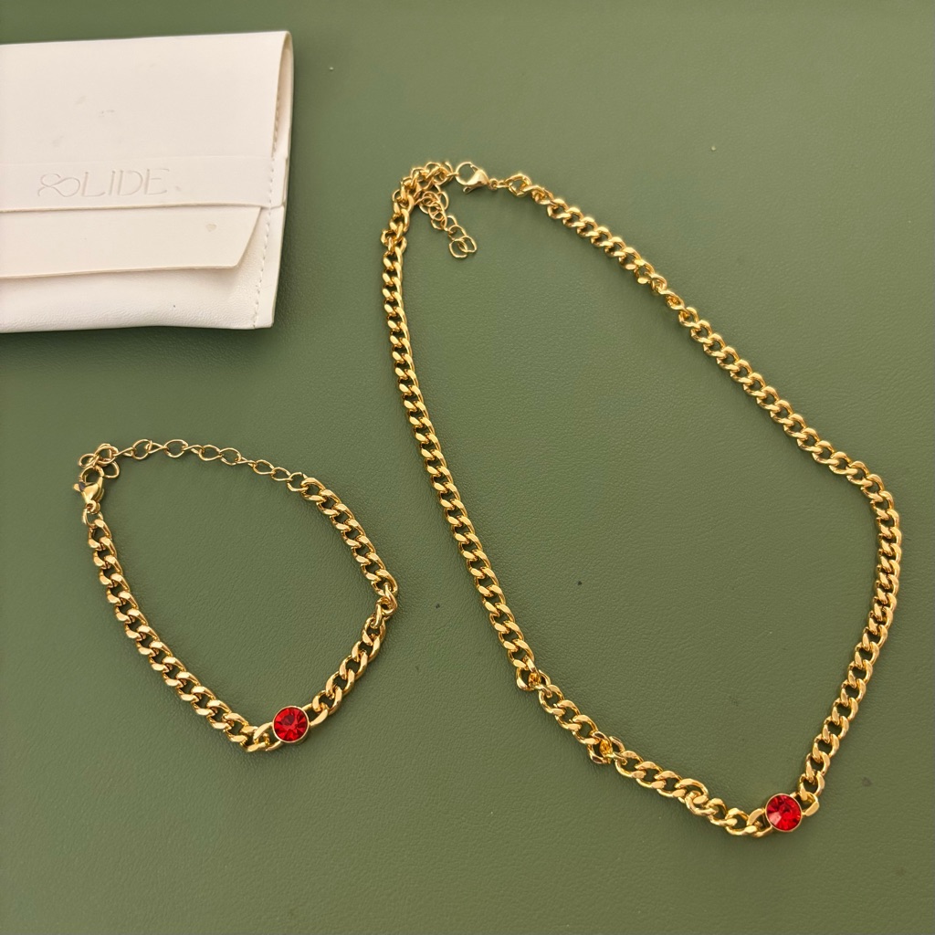 New Gold Necklace And Bracelet Set